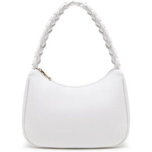 Women’s Braid White Cute Hobo Tote Handbag Mini Clutch Purse with Zipper Closure